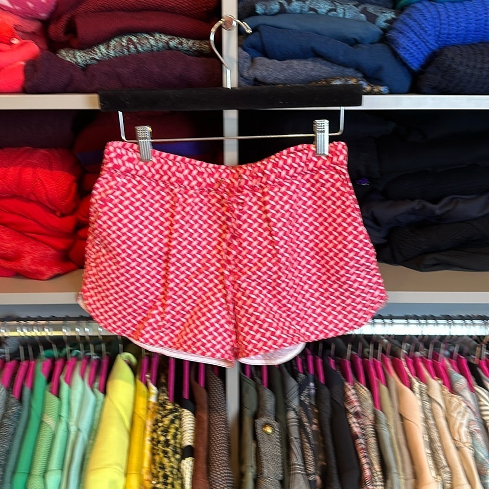 J Crew pink with white print shorts size 0